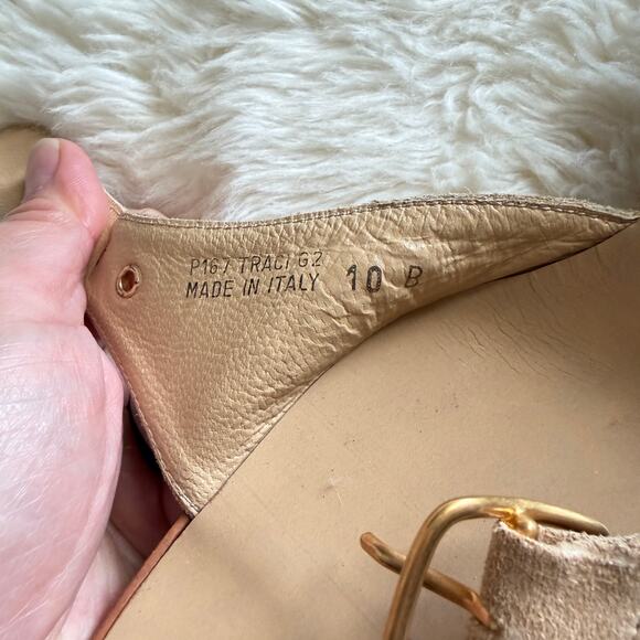 Coach Suede buckle slide sandals with gold tone - Picture 6 of 6